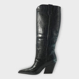 Mirjana - Botas con Patrón de Cocodrilo y Tacón Elegante