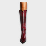 Mirjana - Botas con Patrón de Cocodrilo y Tacón Elegante