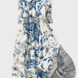 Vestido Largo de Porcelana Floral