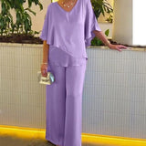 Martha | Conjunto de dos piezas con pantalón de pierna ancha