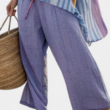 Carlotta | Top elegante en lavanda y azul cielo con pantalón de lino