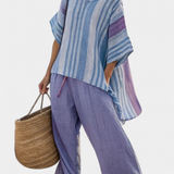 Carlotta | Top elegante en lavanda y azul cielo con pantalón de lino