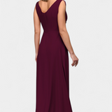 Vestido Tatjana Largo con Drapería Frontal y Escote Cruzado