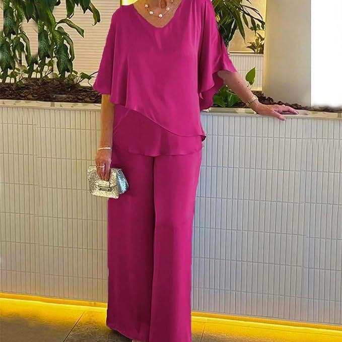 Martha | Conjunto de dos piezas con pantalón de pierna ancha