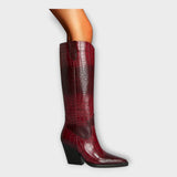 Mirjana - Botas con Patrón de Cocodrilo y Tacón Elegante
