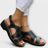 Christina – Sandalias ortopédicas de cuero con tacón cómodo