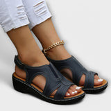 Christina – Sandalias ortopédicas de cuero con tacón cómodo