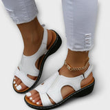 Christina – Sandalias ortopédicas de cuero con tacón cómodo