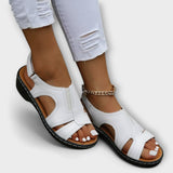 Christina – Sandalias ortopédicas de cuero con tacón cómodo