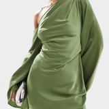 Vestido Maxi Asimétrico Franka con Un Hombro y Cintura Definida