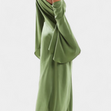 Vestido Maxi Asimétrico Franka con Un Hombro y Cintura Definida