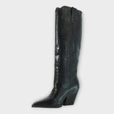 Mirjana - Botas con Patrón de Cocodrilo y Tacón Elegante