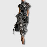 Andrea – Vestido Maxi de Chiffón con Lunares