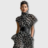 Andrea – Vestido Maxi de Chiffón con Lunares