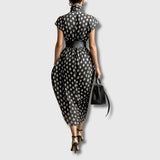 Andrea – Vestido Maxi de Chiffón con Lunares
