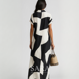 Elena – Vestido con patrón geométrico
