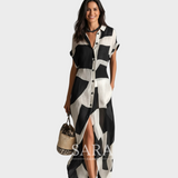 Elena – Vestido con patrón geométrico