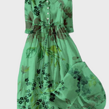 Vestido Verde con Estampado Floral