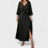 Sabrina – Vestido maxi sofisticado con escote en V