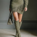 Seraphina Fringe™| Vestido Mini Envueltos de Ante Lujo