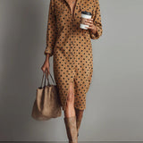 Maribelle™ | Vestido Midi de Ante con Lunares Vintage