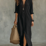 SAULE | Vestido Maxi Silueta Esforzada y Halagadora Ropa Diaria Versátil