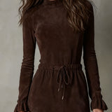 Isla | Vestido Maxi de Ante con Cuerda