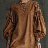 Aurelia Fringe™ | Vestido Mini de Ante Vintage