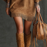 Aurelia Fringe™ | Vestido Mini de Ante Vintage