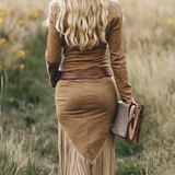 Vestido Midi con Cremallera y Flecos Sierra Western