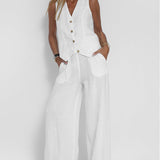 Aira | Conjunto elegante de dos piezas con chaleco y pantalón de pierna ancha