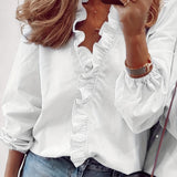 Simona – Blusa encantadora con volantes y escote elegante