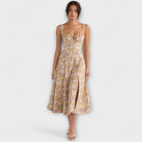 Zipporas – Encantador vestido bustier con estampado floral