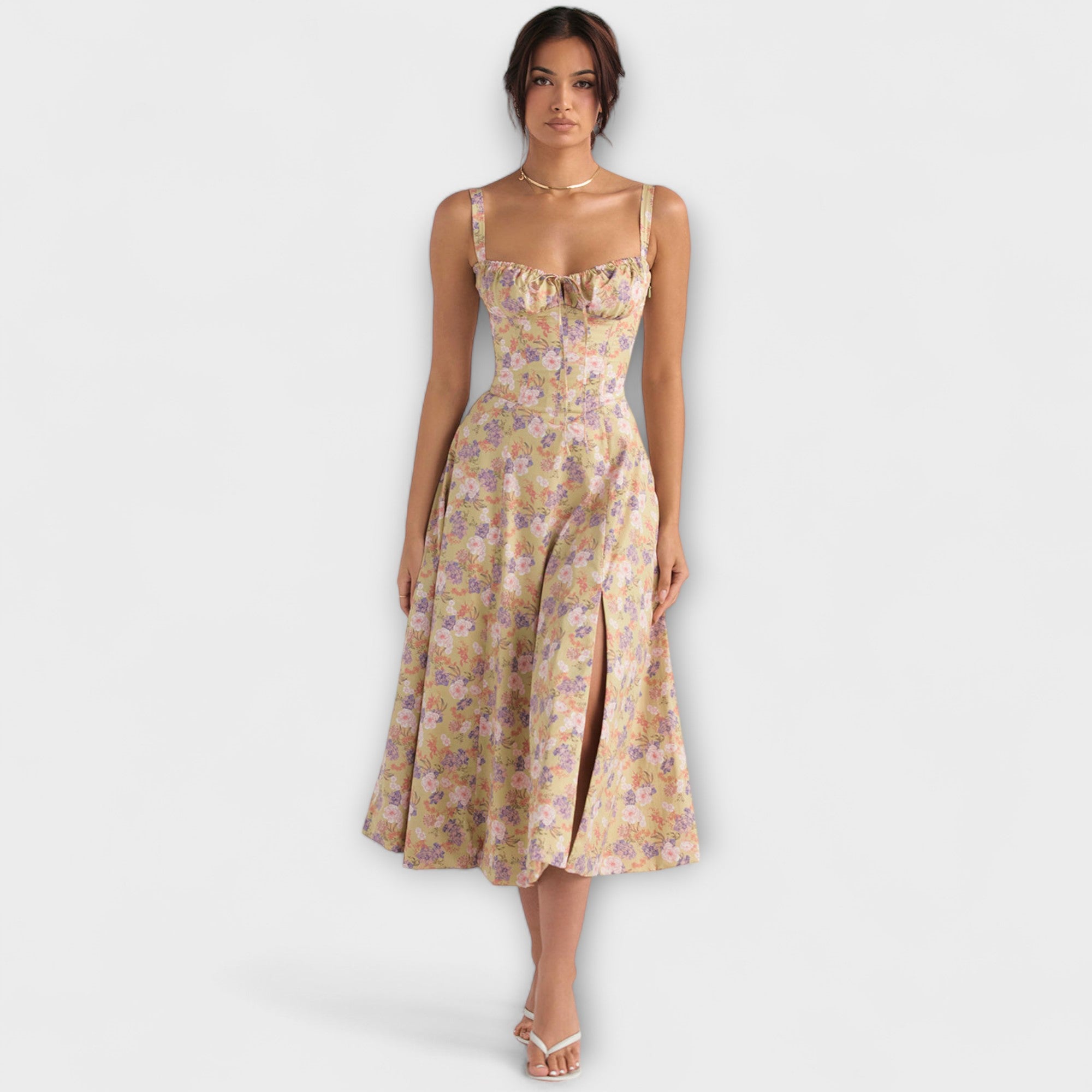 Zipporas – Encantador vestido bustier con estampado floral