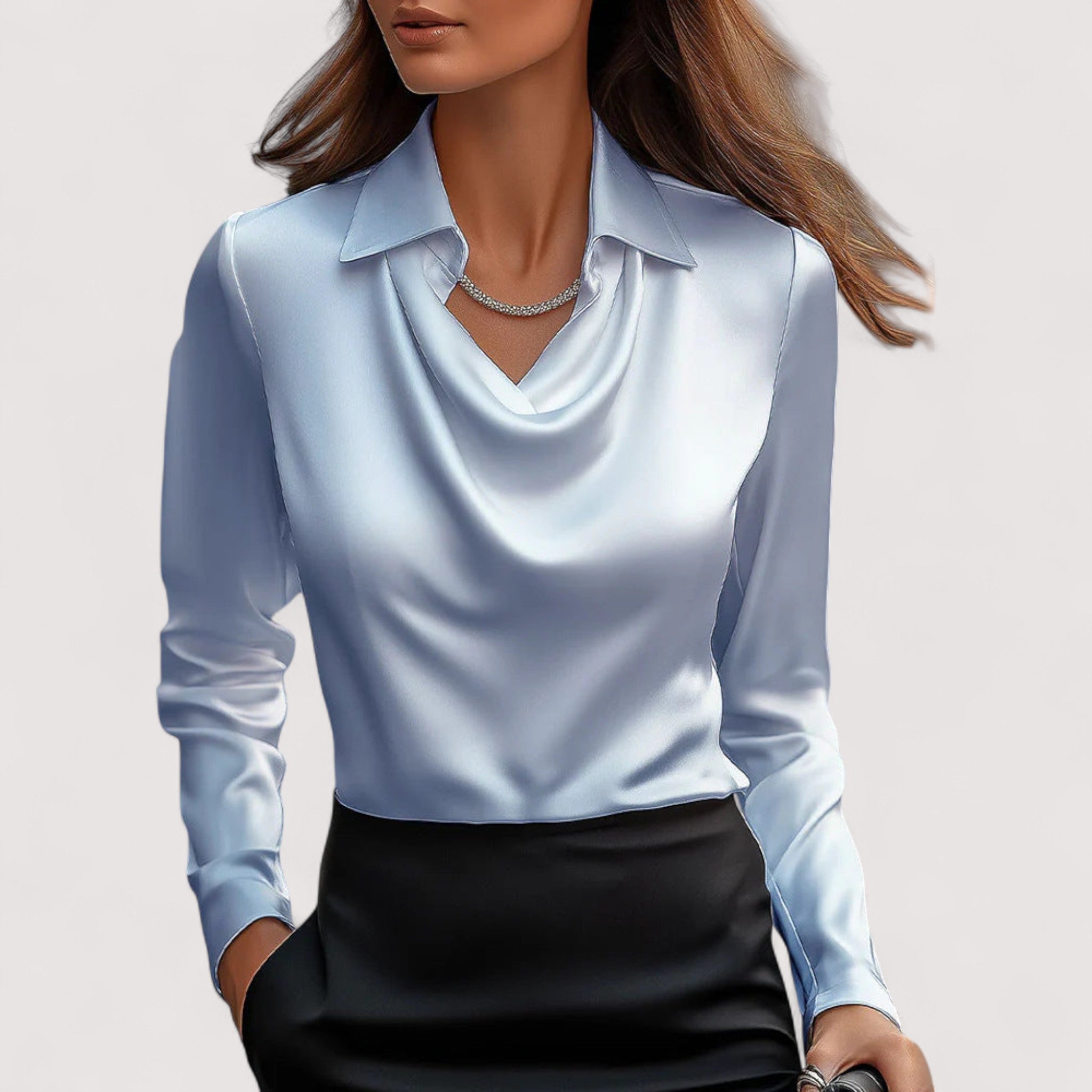 Charlotte – Blusa de Satén Elegante con Escote en V