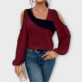 Marina – Blusa elegante con escote cuadrado moderno