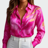 Mirjana – Camisa de mujer de satén brillante