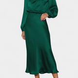 Vestido Maxi Marija con Cuello Alto y Detalles Florales