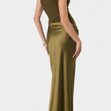 Vestido Largo de Fiesta con Corte Asimétrico