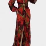 Vestido Maxi Leona con Pliegues