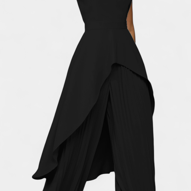 Chrysoula Conjunto Asimétrico con Pantalón Plisado