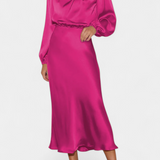 Vestido Maxi Marija con Cuello Alto y Detalles Florales