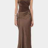 Vestido Largo de Fiesta con Corte Asimétrico