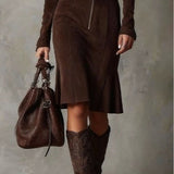Vestido Midi de Ante Luxe Cambria
