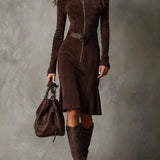 Vestido Midi de Ante Luxe Cambria