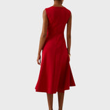 Katarina - Vestido midi asimétrico con pliegues