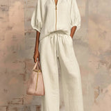 Alba | Conjunto de camisa de estilo relajado y pantalón de pernera ancha