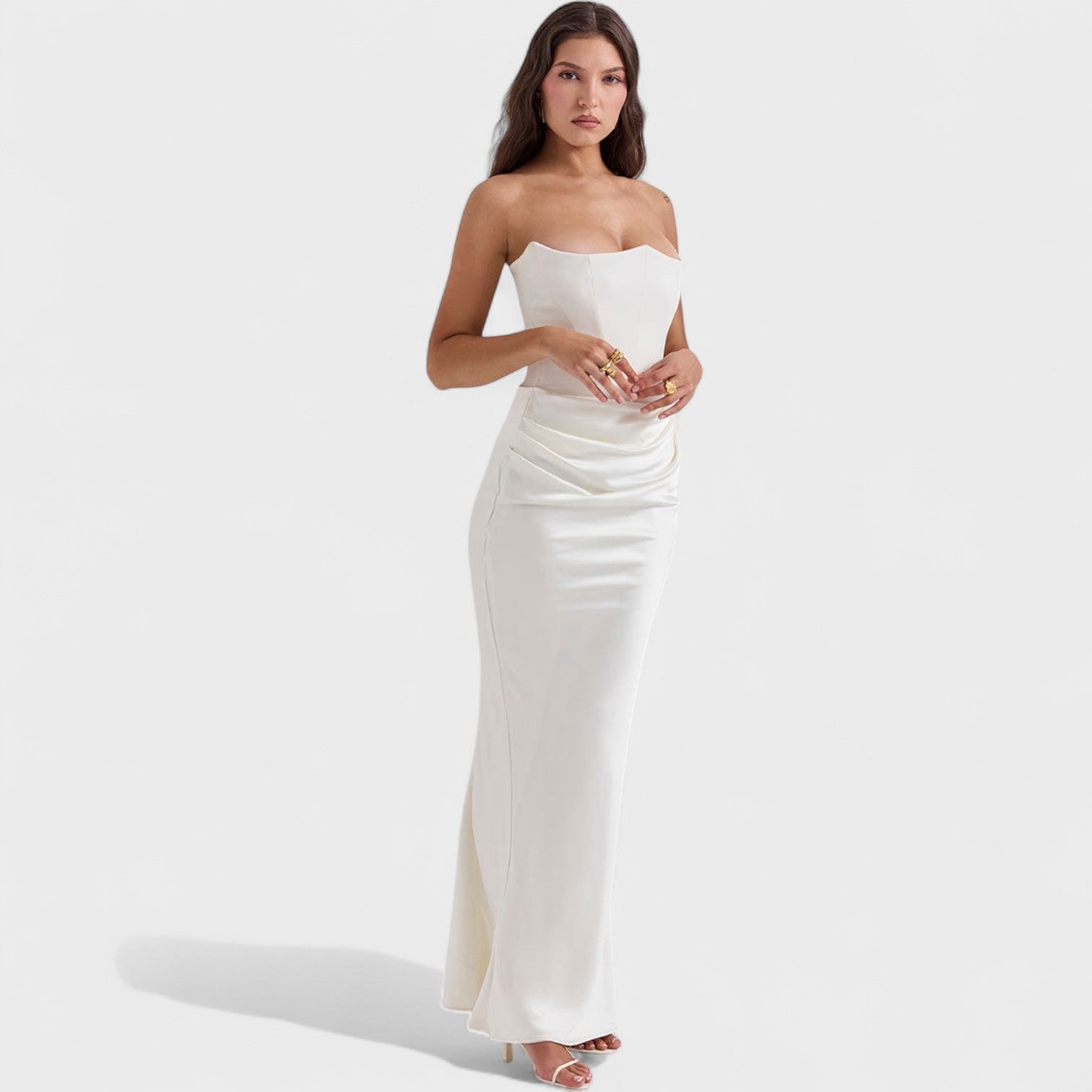 Ljubomira – Vestido de corsé satinado